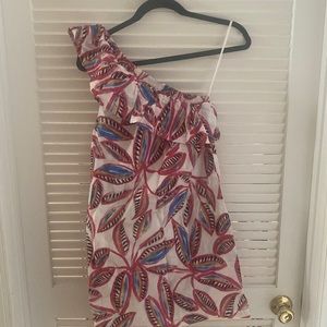 jcrew one shoulder floral dress
